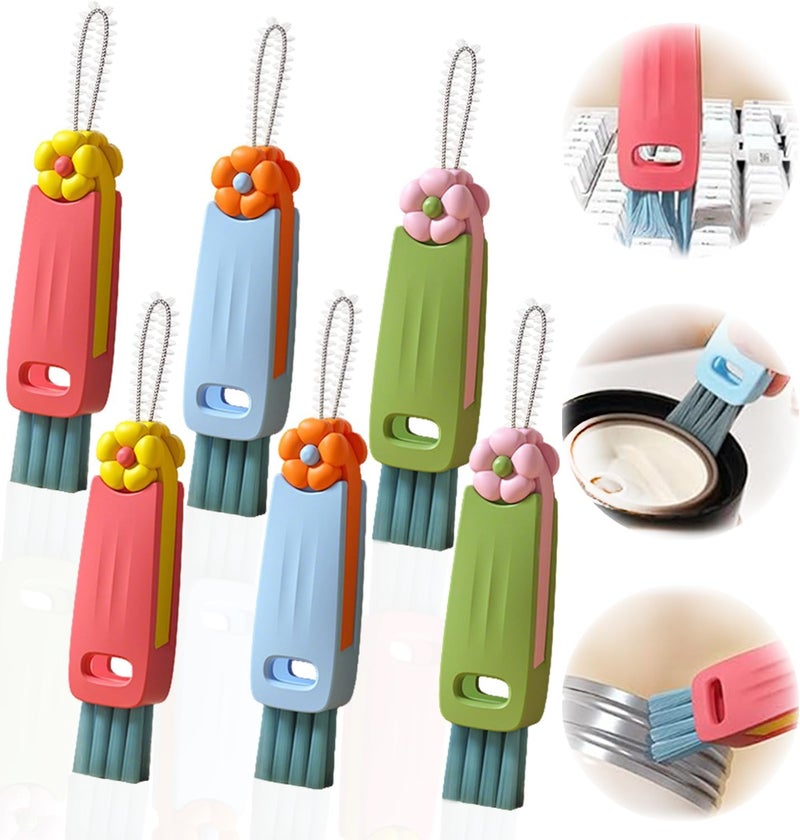 DWNDN 3 in 1 Cup Lid Gap Cleaning Brush Set, Bottle Cleaning Brush Multifunctional Bottle Cleaner Brush Home Kitchen Cleaning Tools, 6PCS - Image 1